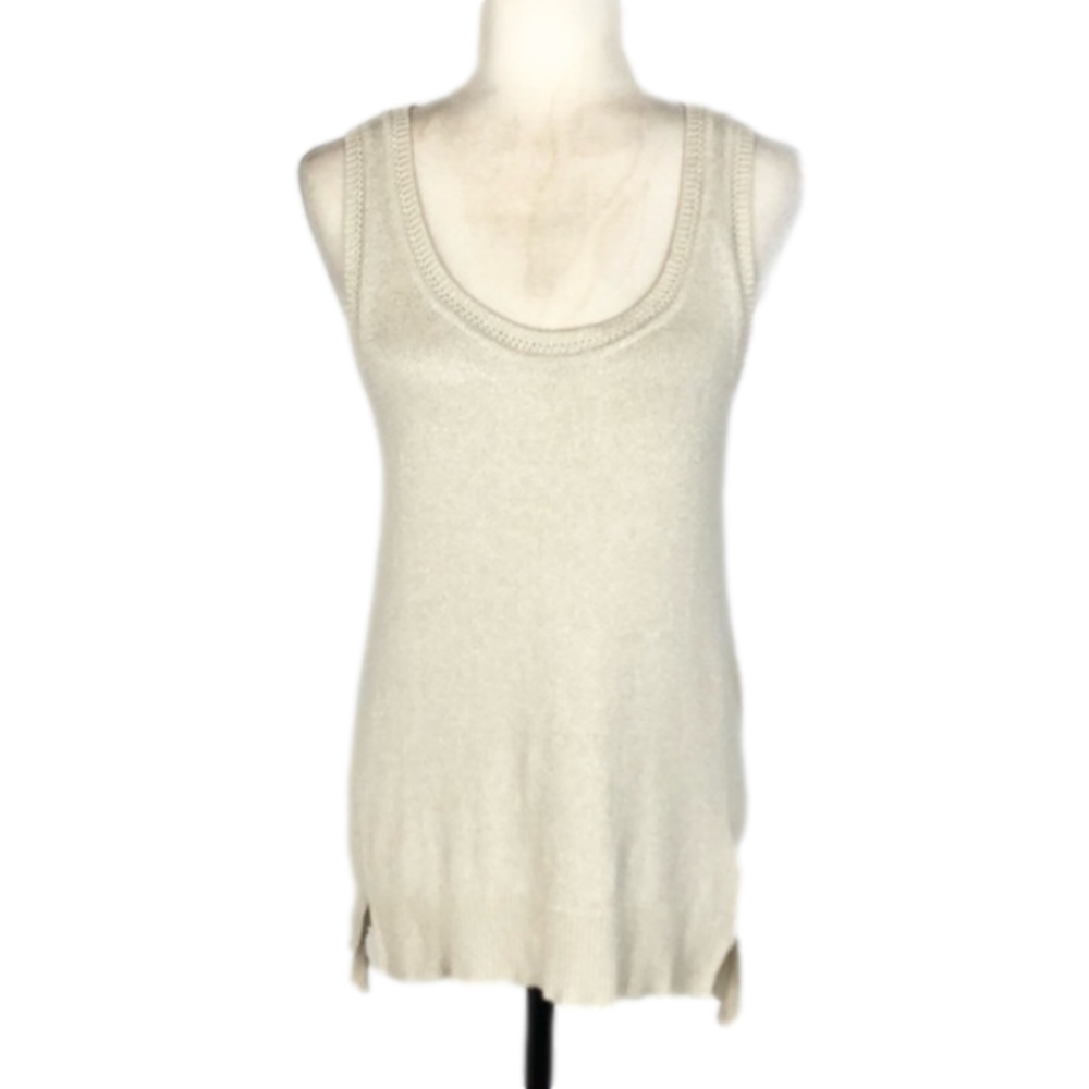 Banana Republic cream and gold tank top